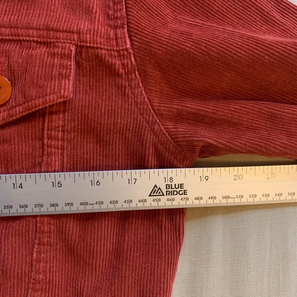 VTG Free People Corduroy Trucker Jacket Y2K Cropped Burnt Orange Womens S Boho - Picture 7 of 9